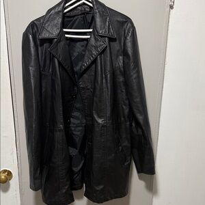 Wilson leather Black Jacket
